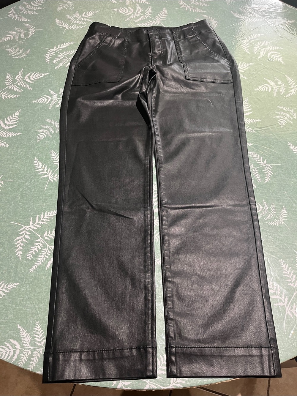 Kut from the Kloth Black Straight Leg Faux Leather Pants